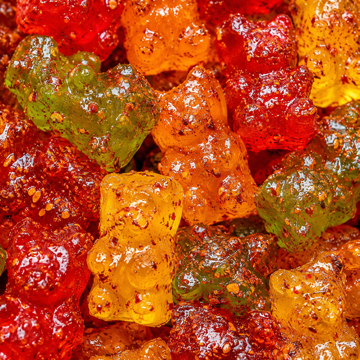 Gummy Bears with Chamoy Boy Sauce