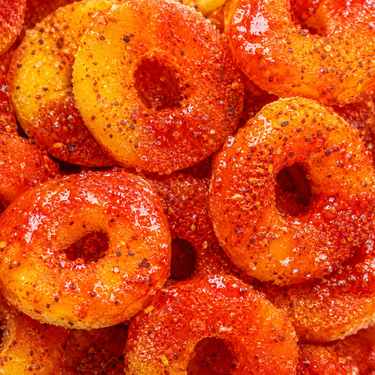Peach O's with Chamoy Boy Sauce