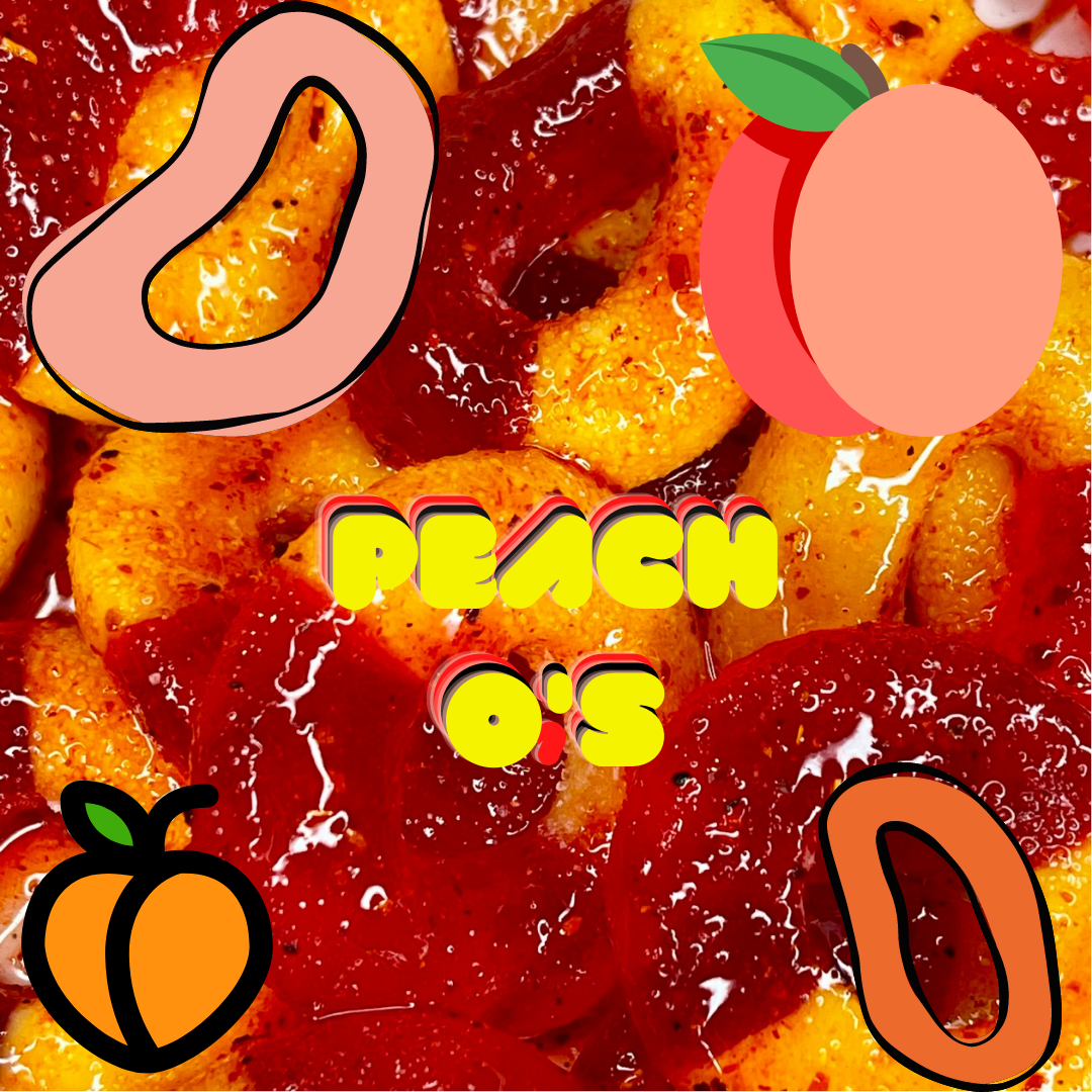 Peach O's with Chamoy Boy Sauce